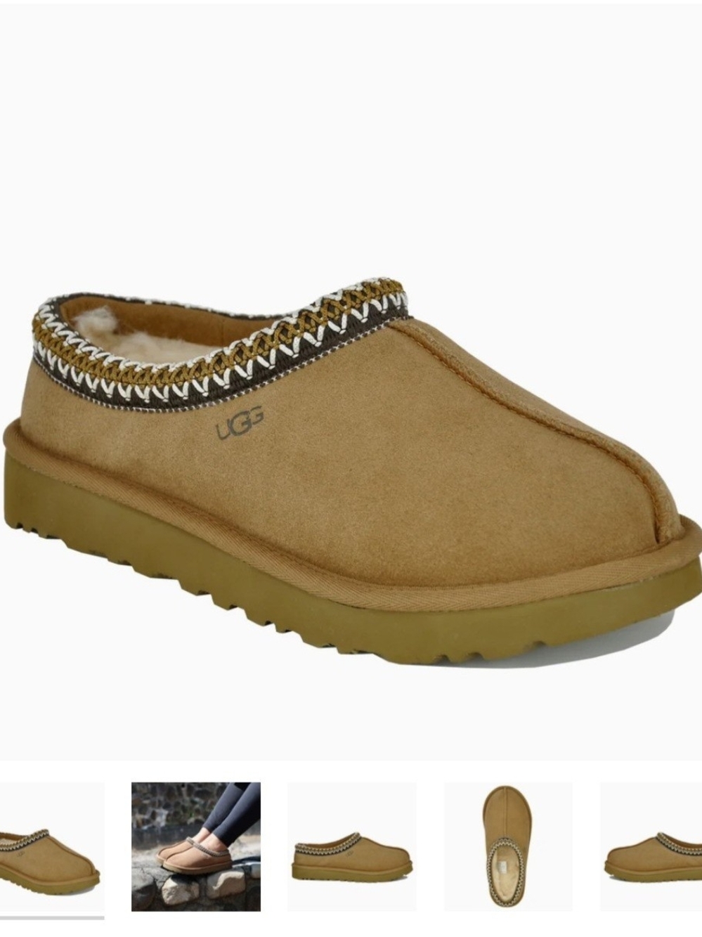 UGG Kids Tasman Mule in Chestnut/Tan with Trim